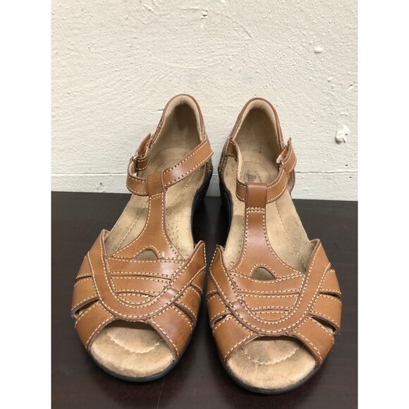 GH BASS Co Women Sandals -Kalen Style -brown wedged sandals SZ 6M - Picture 1 of 10